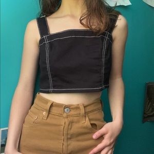 minimalist black and white crop top